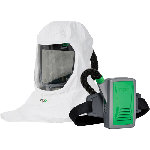 T-Link Respirator with Bump Cap, Breathing Tube, Belt-Mount & PX5 PAPR, Loose Fitting Hood & Faceshield, Lithium-Ion Battery Distribution Élite MP