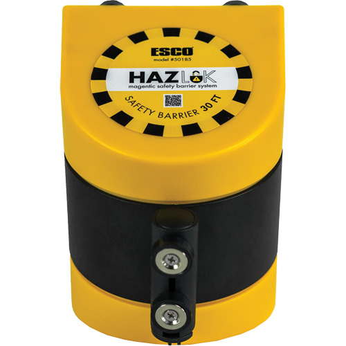 Syst&egrave;me de barri&egrave;re de s&eacute;curit&eacute; HAZLOK, Plastique, Fixation magn&eacute;tique, 30', Ruban Noir et jaune Distribution Élite MP