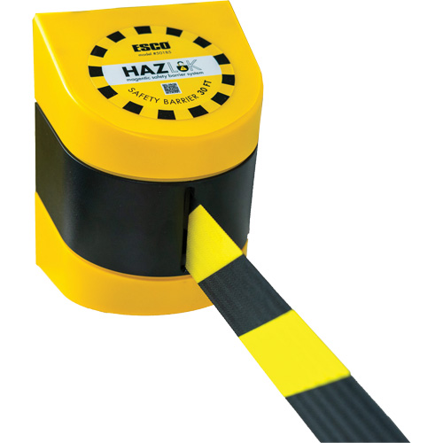 Syst&egrave;me de barri&egrave;re de s&eacute;curit&eacute; HAZLOK, Plastique, Fixation magn&eacute;tique, 30', Ruban Noir et jaune Distribution Élite MP