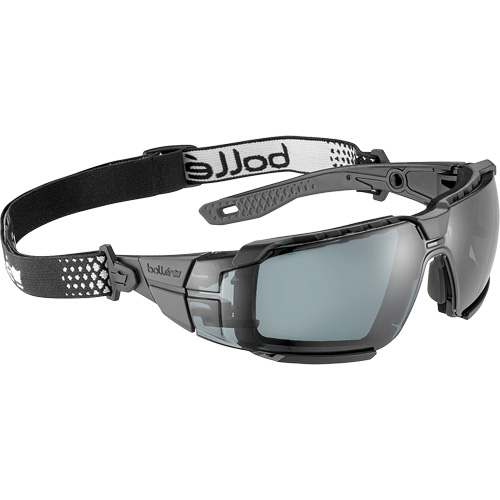 RUSH+ 2.0 XP M/L Safety Glasses with Black & Grey Frame, Smoke Lens, Anti-Fog/Anti-Scratch, ANSI Z87+ Distribution Élite MP