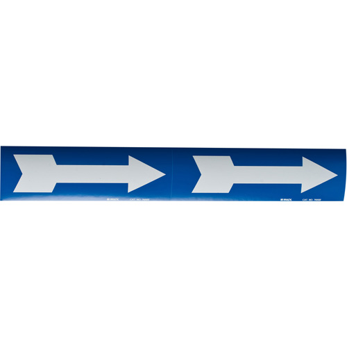 Arrow Pipe Markers, Self-Adhesive, 4" H x 12" W, White on Blue Distribution Élite MP