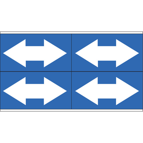 Marqueurs de tuyau avec fl&egrave;ches bidirectionnelles, Autocollant, 1-1/8" h x 7" la, Blanc/bleu Distribution Élite MP