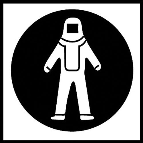 Right to Know Pictogram Labels - Full Protection Suit, Vinyl, Sheet, 5/8" L x 3/4" W Distribution Élite MP