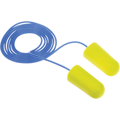 Bouchons d'oreilles n&eacute;on jaune E-A-Rsoft, Vrac - Sac en poly, Avec cordon Distribution Élite MP