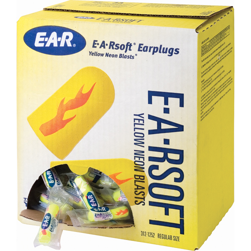 E-A-Rsoft Yellow Neon Blasts Earplugs, Bulk - Polybag Distribution Élite MP