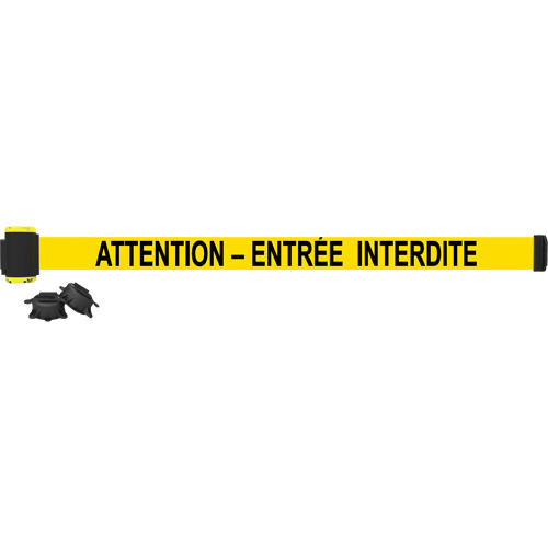 Barri&egrave;re &agrave; fixation murale, Plastique, Fixation magn&eacute;tique, 7', Ruban Noir et jaune Distribution Élite MP