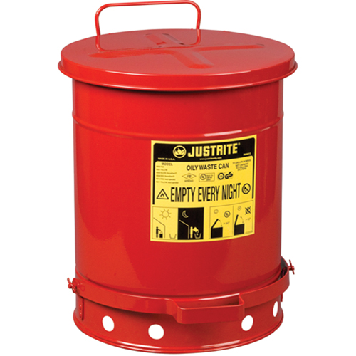Oily Waste Cans, FM Approved/UL Listed, 10 US gal., Red Distribution Élite MP