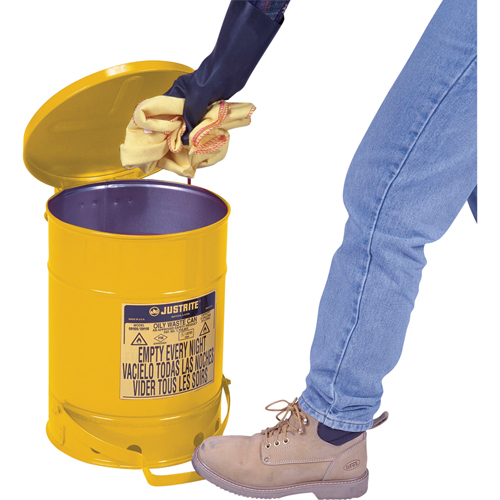 Oily Waste Cans, FM Approved/UL Listed, 21 US gal., Yellow Distribution Élite MP