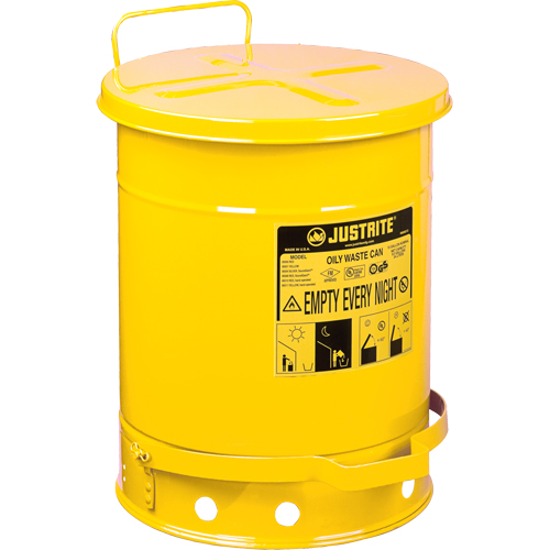 Oily Waste Cans, FM Approved/UL Listed, 14 US gal., Yellow Distribution Élite MP