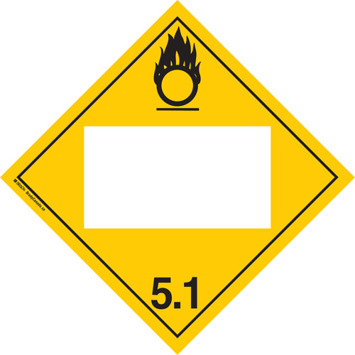 Oxidizer TDG Placard, Adhesive Vinyl Distribution Élite MP