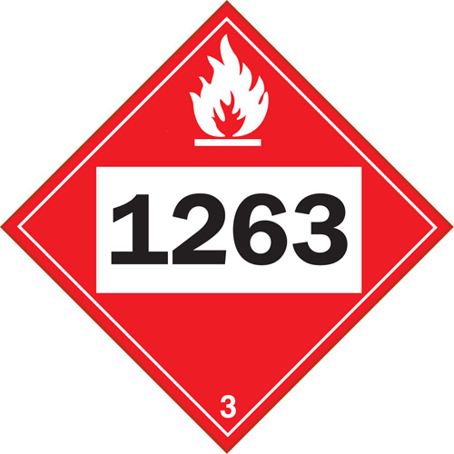 Plaque-&eacute;tiquette TMD 1263 pour liquide inflammable peinture, Plastique Distribution Élite MP
