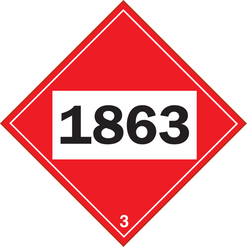 1863 Aviation Fuel Flammable Liquid TDG Placard, Plastic Distribution Élite MP