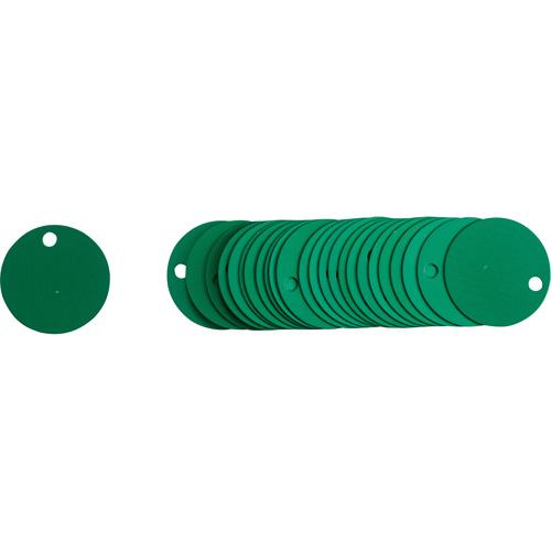 &eacute;tiquettes rondes vierges pour vannes, Aluminium, 2" dia. Distribution Élite MP