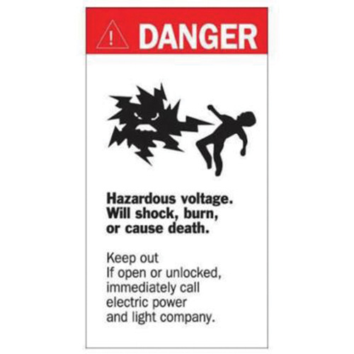 Enseigne Danger Hazardous Voltage, 8" x 4-1/2", Acrylique, Anglais avec pictogramme Distribution Élite MP