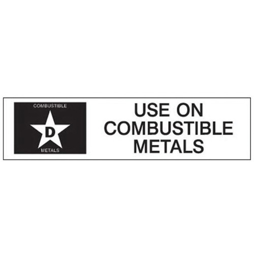 "D: Use on Combustible Metals" Fire Extinguisher Label Distribution Élite MP