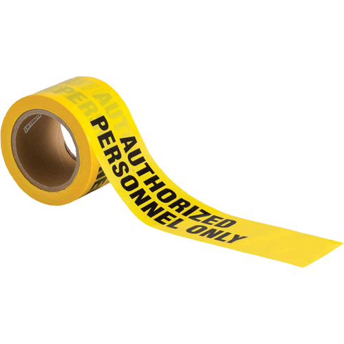 Barricade Tape, English, 3" W x 200' L, 3 mils, Black on Yellow Distribution Élite MP
