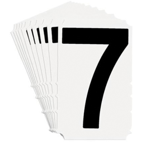 &eacute;tiquettes de lettres et chiffres gothiques individuels Quick-Align, 7, 4" h, Noir sur blanc Distribution Élite MP