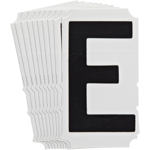 &eacute;tiquettes de lettres et chiffres gothiques individuels Quick-Align, E, 4" h, Noir Distribution Élite MP