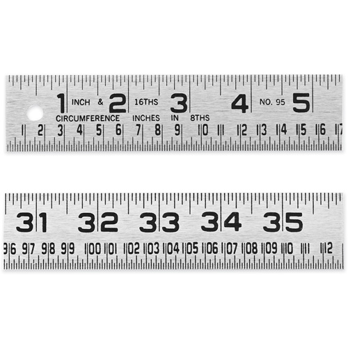 Tinner's Circumference Rule, 4' L, Steel, 1/16" Graduations Distribution Élite MP