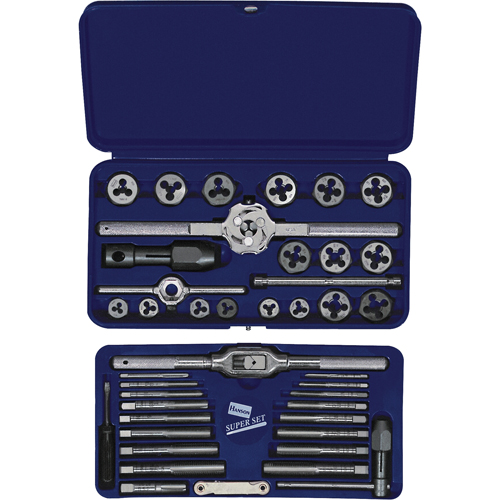 Jeu de tarauds et fili&egrave;res hexagonales m&eacute;triques Hanson, 25 Morceaux Distribution Élite MP