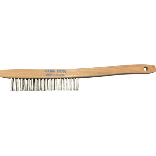 Curved-Handle Scratch Brushes, Stainless Steel, 3 x 19 Wire Rows, 14" Long Distribution Élite MP