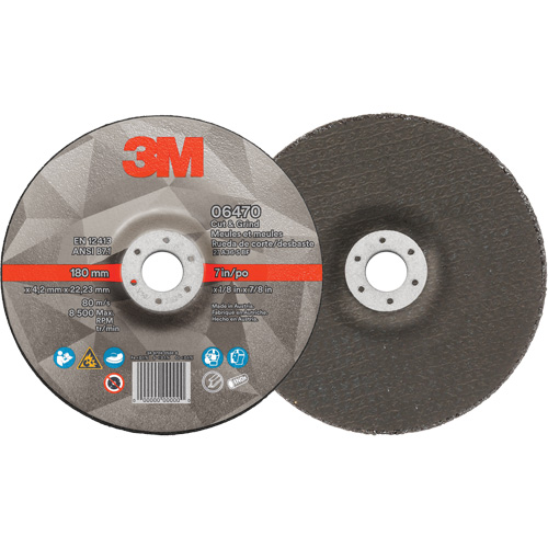 Cut & Grind Wheel, 7" x 1/8", 7/8" Arbor, Type 27, Ceramic Distribution Élite MP