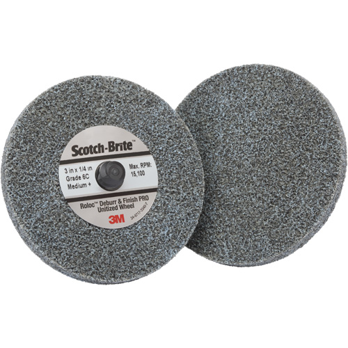 Meule homog&egrave;ne d&eacute;bavurage et de finition PRO TR Roloc, 3" x 1/4", Grain de Moyen, C&eacute;ramique Distribution Élite MP