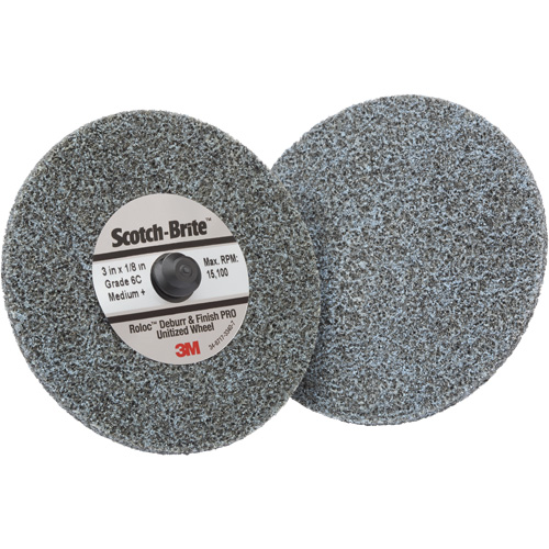 Meule homog&egrave;ne d&eacute;bavurage et de finition PRO TR Roloc, 3" x 1/8", Grain de Moyen, C&eacute;ramique Distribution Élite MP