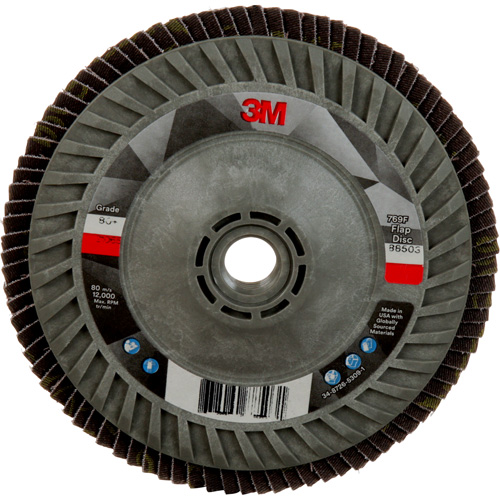 Disque &agrave; lamelles &agrave; changement rapide 769F, 5" x 5/8"-11, Type 27, Grain 80+, C&eacute;ramique Distribution Élite MP