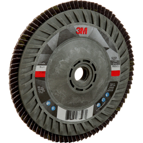 Disque &agrave; lamelles &agrave; changement rapide 769F, 5" x 5/8"-11, Type 27, Grain 80+, C&eacute;ramique Distribution Élite MP