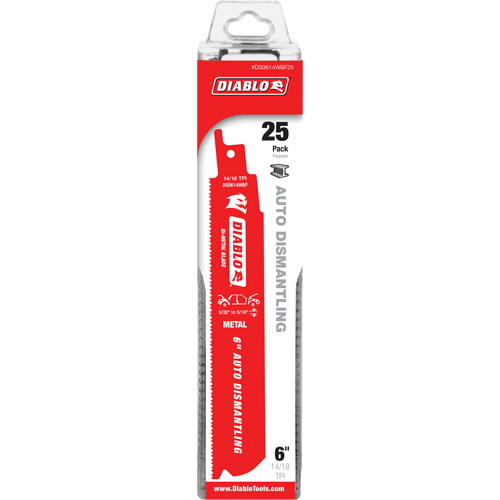 Lame de scie alternative autod&eacute;montage, Bim&eacute;tal, 14-18 Dents par pouce, 6" lo x 1" la Distribution Élite MP