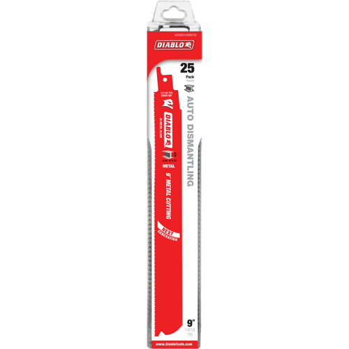 Reciprocating Blade for Auto Dismantling, Bi-Metal, 14-18 TPI, 9" L x 1" W Distribution Élite MP