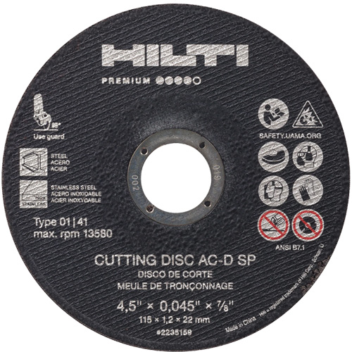 Meule &agrave; tronçonner AC-D SP, 4-1/2" x 0,045", Arbre de 7/8", Type 1, 13580 Tr/min Distribution Élite MP