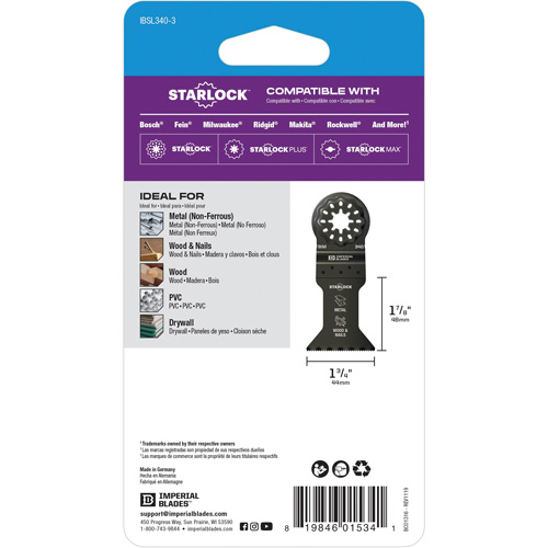 Starlock 1-3/4" Standard Metal Blade Distribution Élite MP
