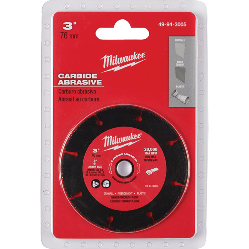 Lame abrasive au carbure, 3" x Arbre de 3/8", Carbure de silicium, 20 000 Tr/min Distribution Élite MP