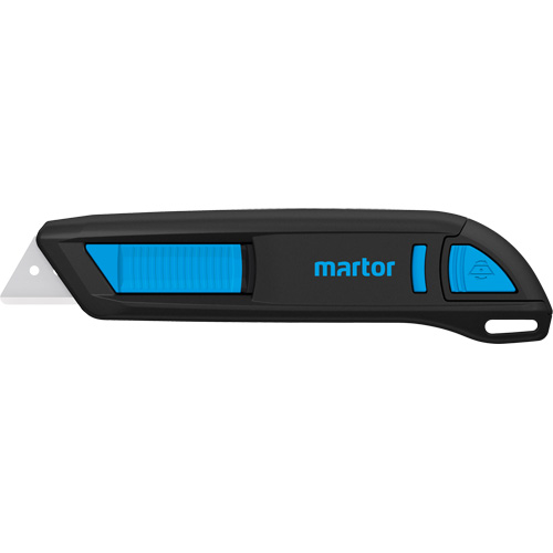 Couteau de s&eacute;curit&eacute; r&eacute;tractable Secubase 300 avec lame &agrave; pointe courb&eacute;e, 17 mm Distribution Élite MP