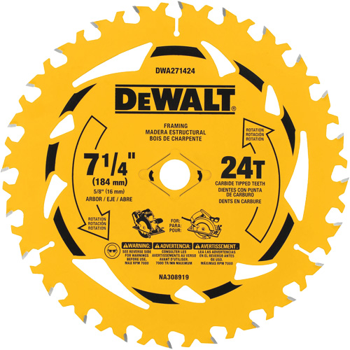 Lame de scie circulaire, 7-1/4", 24 dents, Pour Bois Distribution Élite MP