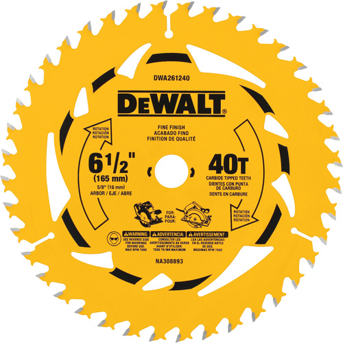 Framing Circular Saw Blade, 6-1/2", 40 Teeth, Wood Use Distribution Élite MP