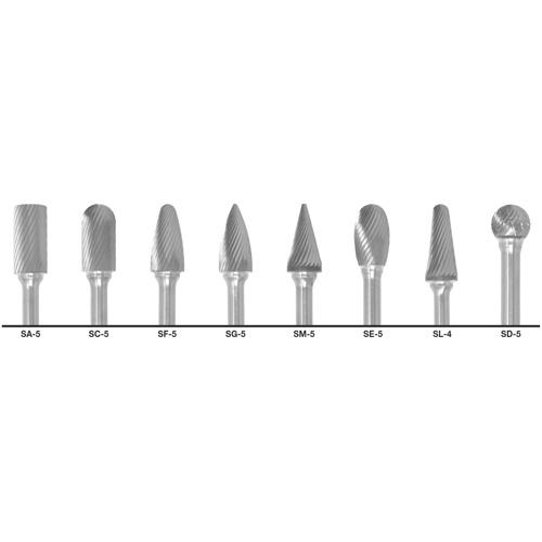 1855 Double Cut Carbide Burr Set, 8 Pieces Distribution Élite MP