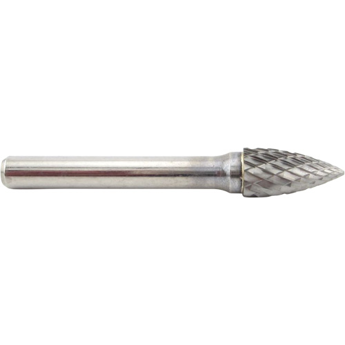 Tree Shape Pointed End Carbide Shipyard Bur, SG-3, 3/8" Dia., 1/4" Shank, 3/4" Depth of Cut Distribution Élite MP