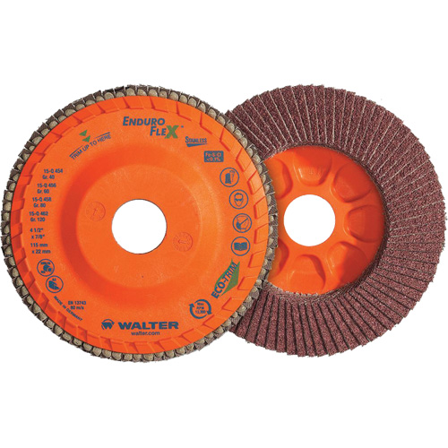 Enduro-Flex Stainless Flap Disc, 5" x 5", Type 27, 120 Grit, Zirconia Alumina Distribution Élite MP