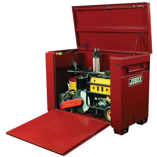 Coffre grande capacit&eacute; avec panneau frontal ouvrant, 60" x 31" x 45", Acier, Rouge Distribution Élite MP