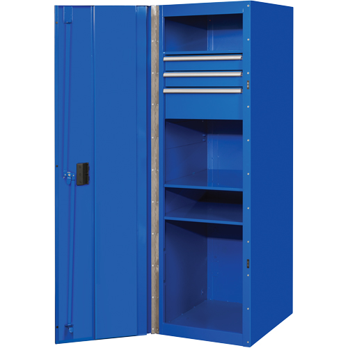 Armoire lat&eacute;rale s&eacute;rie RX, 3 tiroirs, 19" la x 25" p x 61" h, Bleu Distribution Élite MP