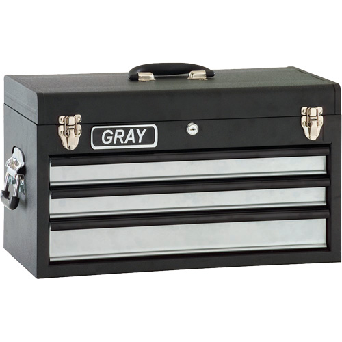 Tool Box - 3 Drawers, 10" D x 20-1/2" W x 12" H, Black Distribution Élite MP
