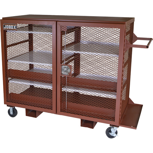 Mobile Mesh Cabinet, Steel, 49 Cubic Feet, Red Distribution Élite MP