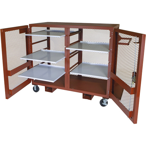Mobile Mesh Cabinet, Steel, 49 Cubic Feet, Red Distribution Élite MP