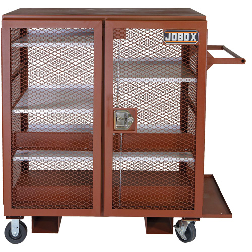 Mobile Mesh Cabinet, Steel, 37 Cubic Feet, Red Distribution Élite MP