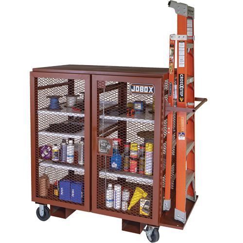 Mobile Mesh Cabinet, Steel, 37 Cubic Feet, Red Distribution Élite MP