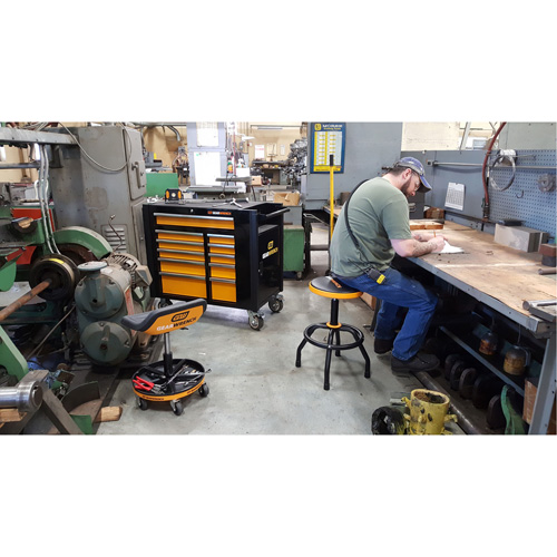 Powered Tool Cart, 11 Drawers, 42-1/2" W x 24-7/16" D x 41" H, Black/Orange Distribution Élite MP