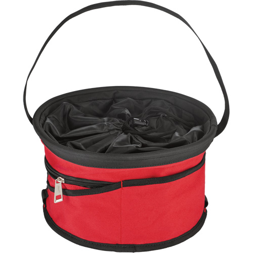 Parachute Organizer Bag, 11-4/5" L x 11-4/5" W x 11" H, Nylon, Black/Red Distribution Élite MP